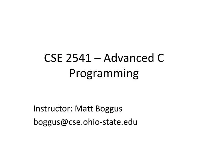cse 2541 advanced c programming