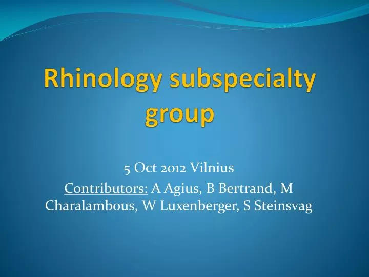 rhinology subspecialty group
