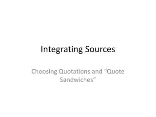 Integrating Sources