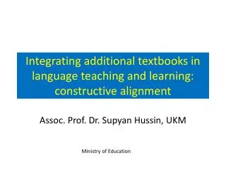 Integrating additional textbooks in language teaching and learning: constructive alignment