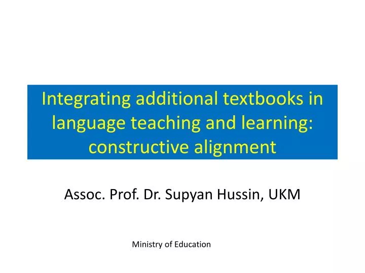 integrating additional textbooks in language teaching and learning constructive alignment
