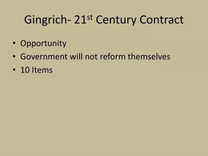 gingrich 21 st century contract
