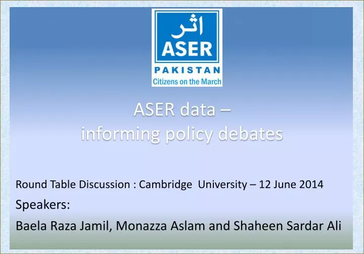 aser data informing policy debates