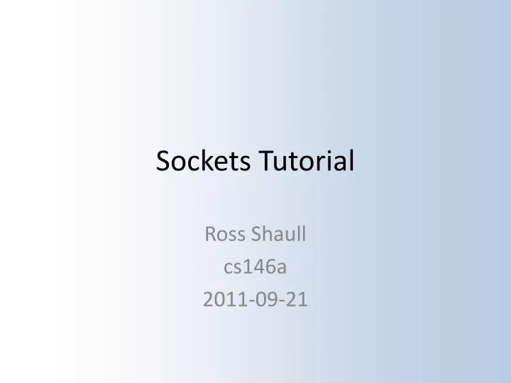 sockets tutorial