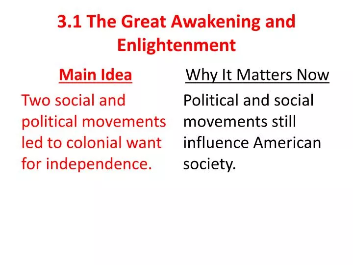 3 1 the great awakening and enlightenment