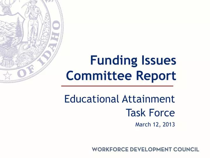 funding issues committee report