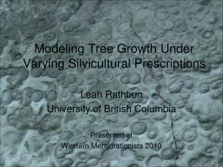 Modeling Tree Growth Under Varying Silvicultural Prescriptions
