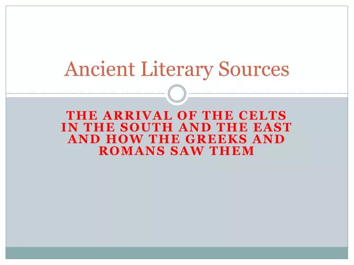 ancient literary sources