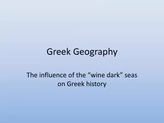 Greek Geography