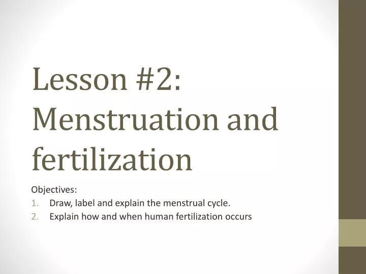 lesson 2 menstruation and fertilization