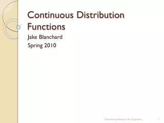 Continuous Distribution Functions