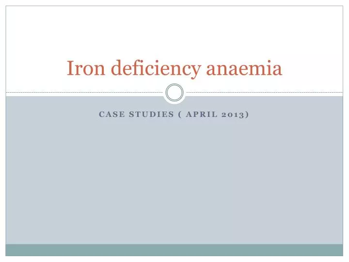 iron deficiency anaemia