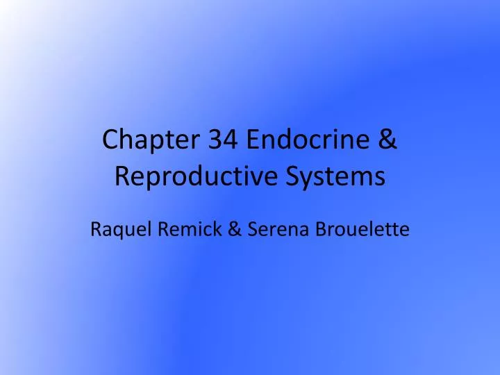 chapter 34 endocrine reproductive systems