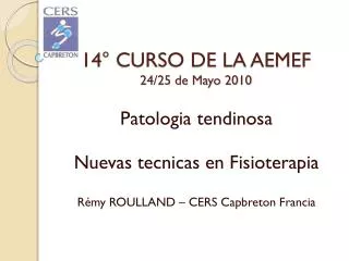 14 curso de la aemef 24 25 de mayo 2010
