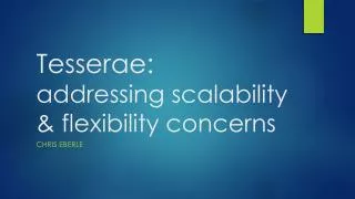 Tesserae: addressing scalability &amp; flexibility concerns