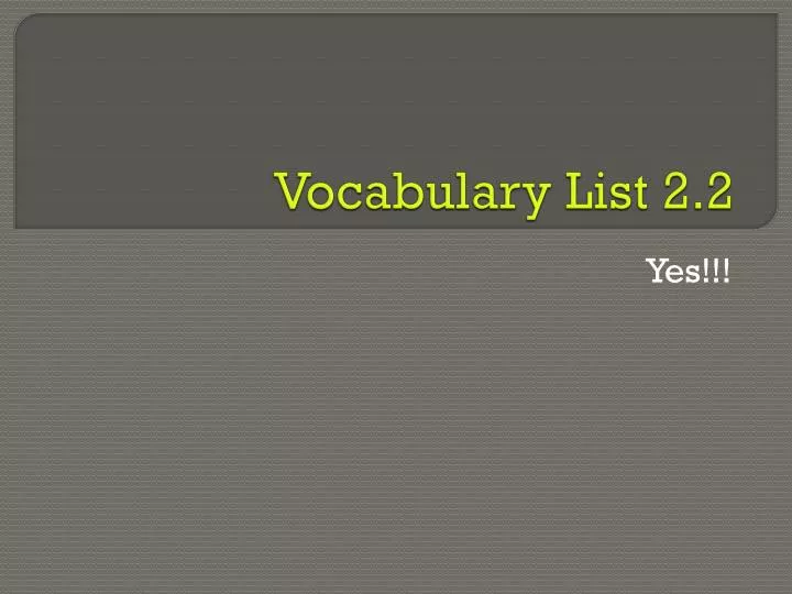vocabulary list 2 2