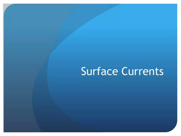 surface currents