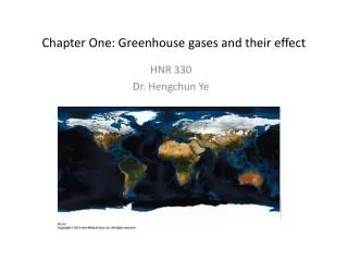 Chapter One: Greenhouse gases and their effect