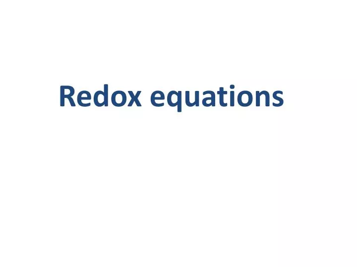 redox equations