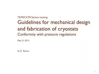 TE/MSC/CMI Section meeting Guidelines for mechanical design and fabrication of cryostats