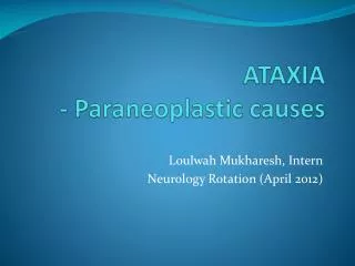 ATAXIA - Paraneoplastic causes