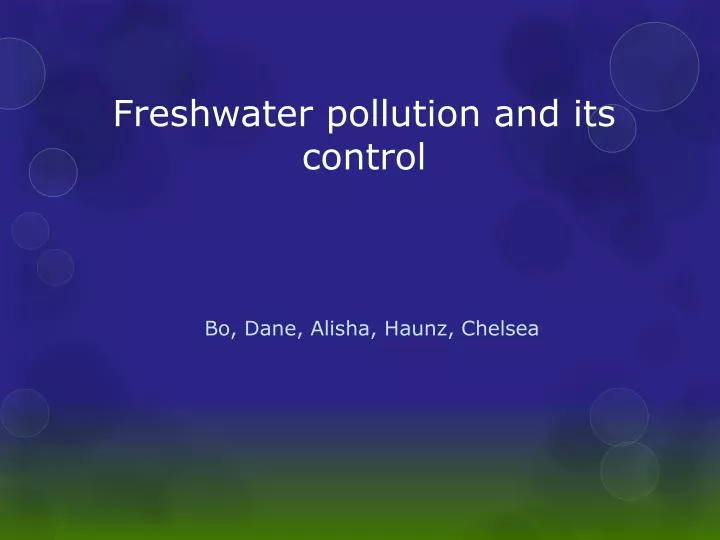 freshwater pollution and its control