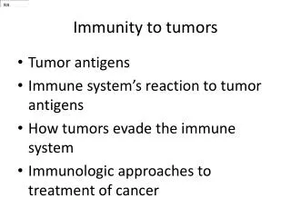 Immunity to tumors