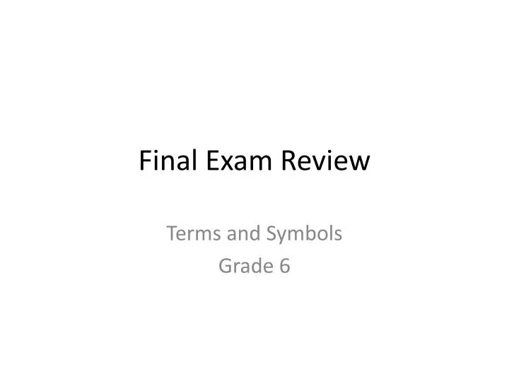 final exam review