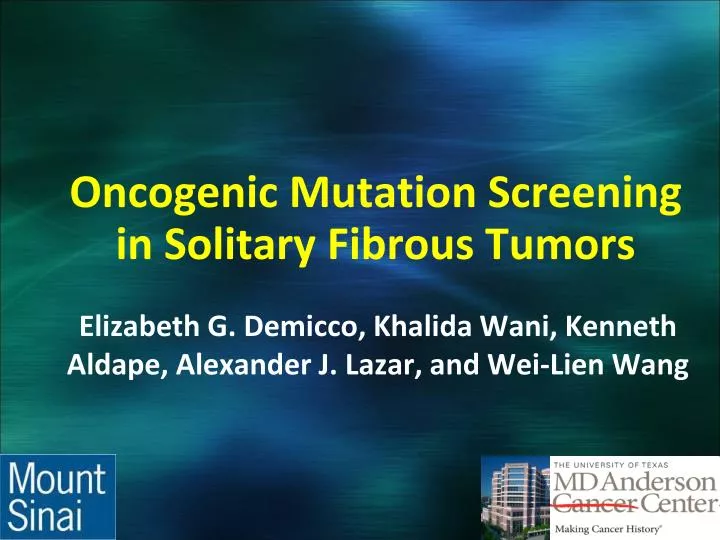 oncogenic mutation screening in solitary fibrous tumors