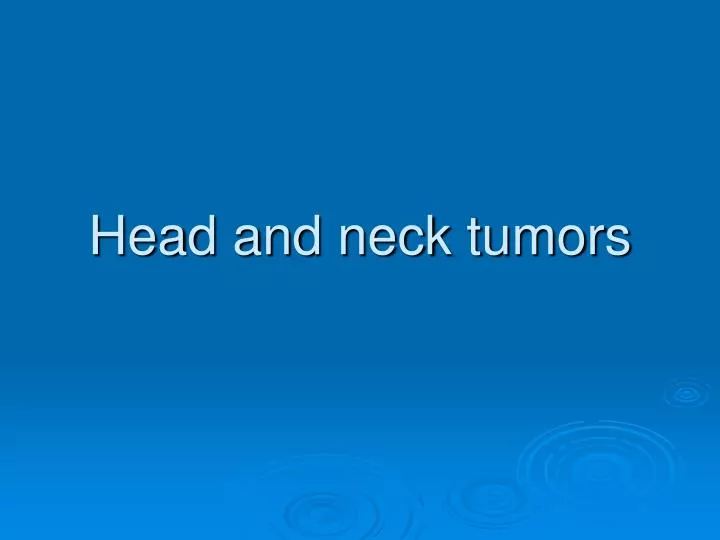 head and neck tumors