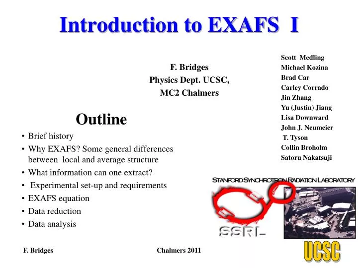 introduction to exafs i