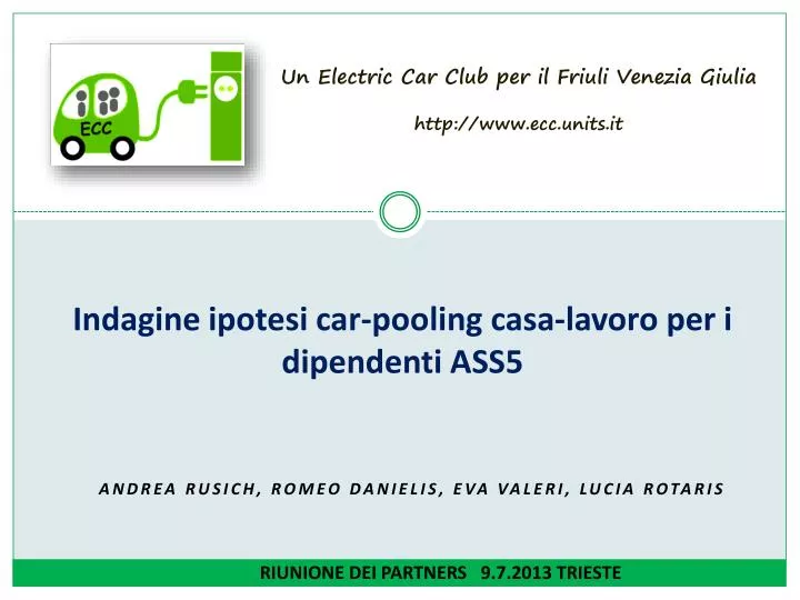 indagine ipotesi car pooling casa lavoro per i dipendenti ass5