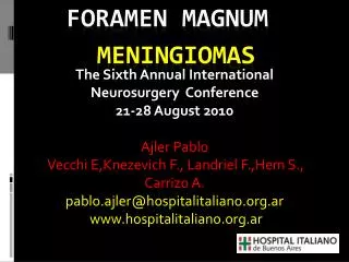 Foramen Magnum Meningiomas