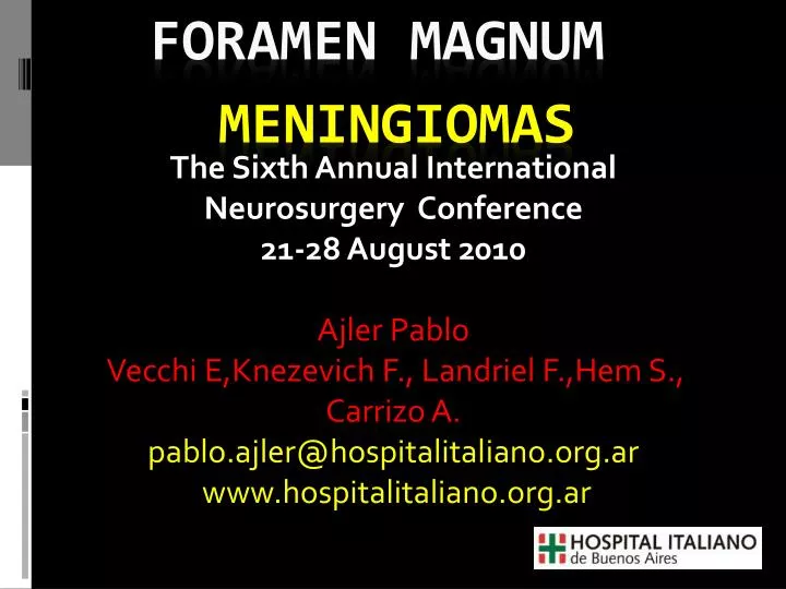 foramen magnum meningiomas