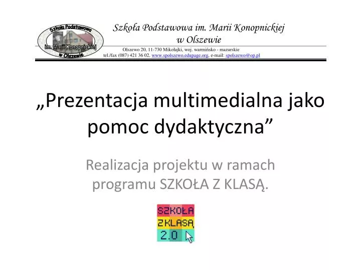 prezentacja multimedialna jako pomoc dydaktyczna