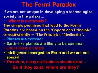 The Fermi Paradox