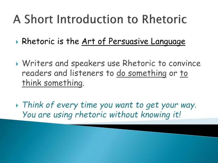 a short introduction to rhetoric