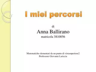 i miei percorsi