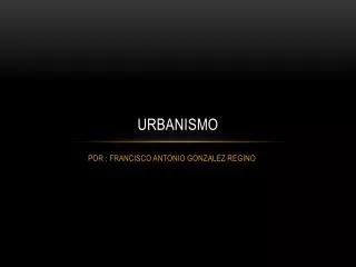 urbanismo