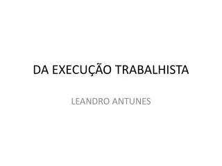 da execu o trabalhista