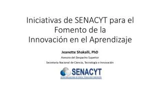 iniciativas de senacyt para el fomento de la innovaci n en el aprendizaje