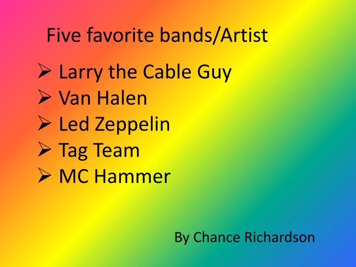 five favorite bands artist