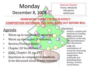 Monday December 8, 2008