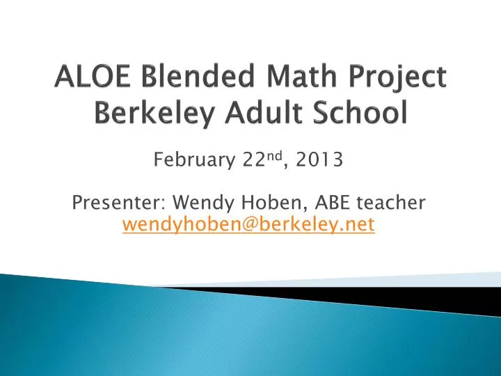aloe blended math project berkeley adult school
