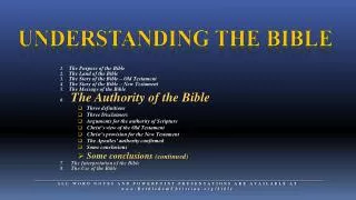 Understanding The Bible