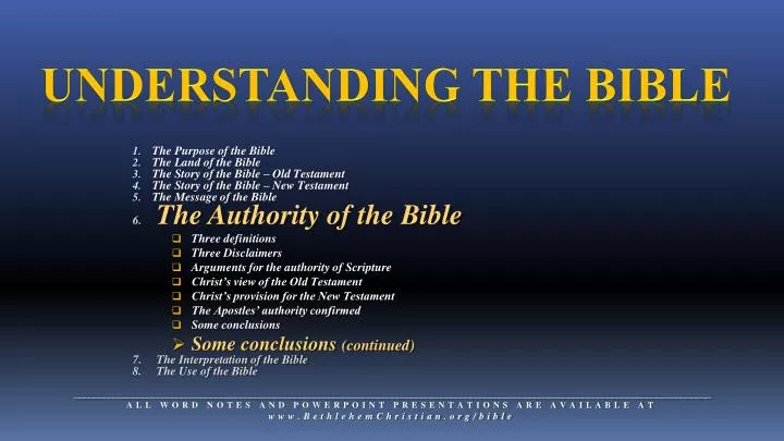 understanding the bible