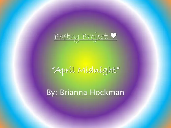 poetry project april midnight