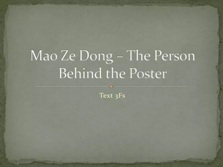 mao ze dong the person behind the poster