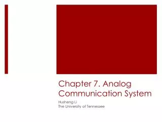 Chapter 7. Analog Communication System