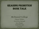 Reading Promotion Book Talk - slide 1